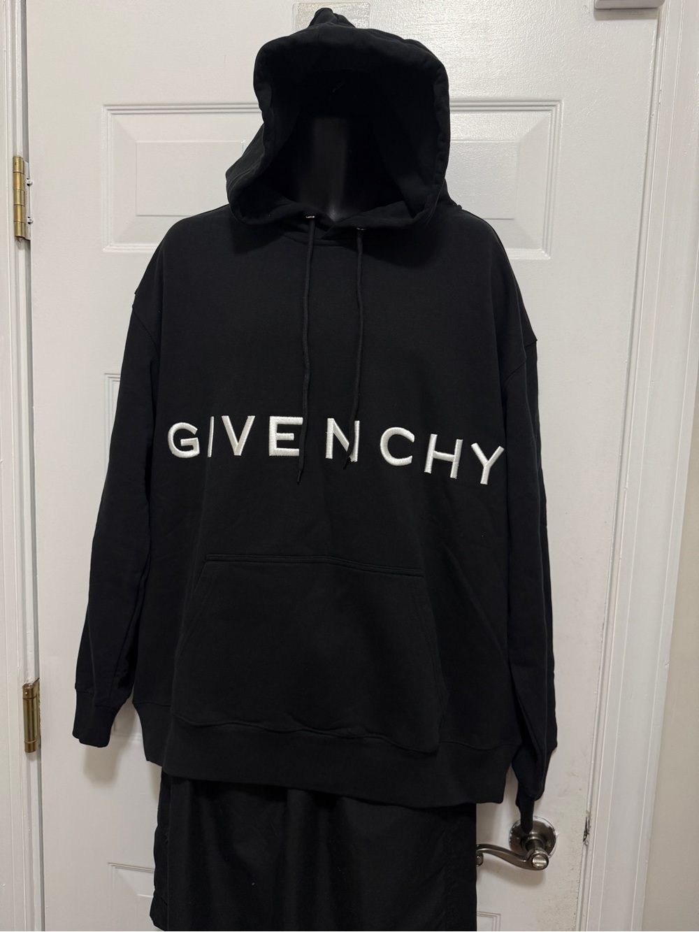 Givenchy Black Hoodie with White Raised Logo Brand new. Ready for fall